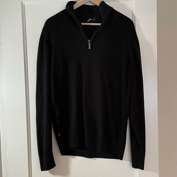 Medium Geoffrey Beene Black quarter zip sweater - Picture 2 of 12